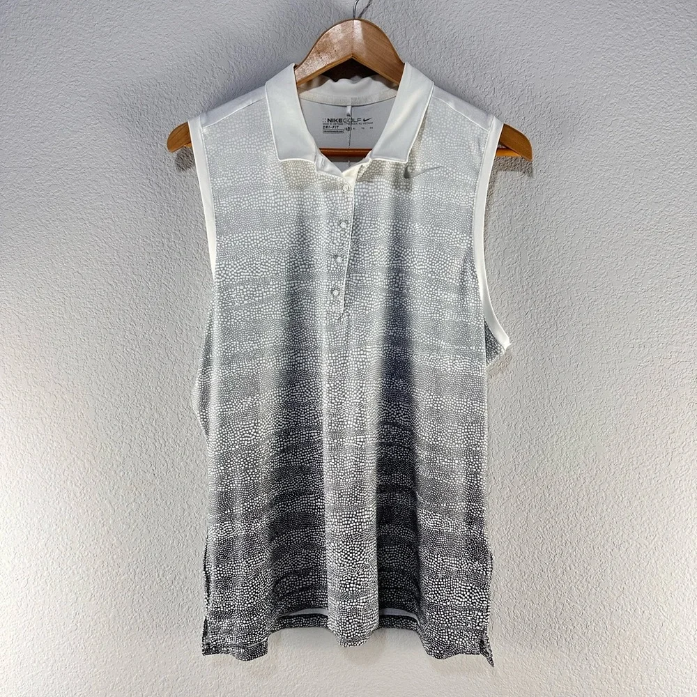 Nike‎ Precision Golf Zebra Fade Sleeveless Polo Sz XL